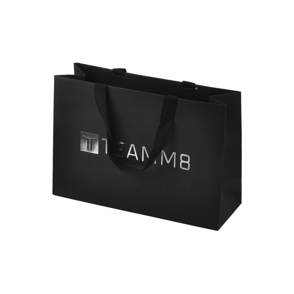 Custom eco-friendly premium matte laminated luxury boutique euro tote for candle cosmetic gift shopping paper bags with logo