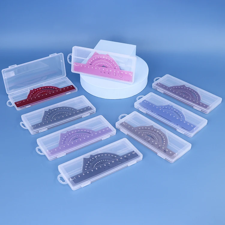 Индивидуальные цветные канцелярские принадлежности, математические наборы, линейка-транспортир, Геометрическая Алюминиевая линейка, набор школьных принадлежностей для студентов