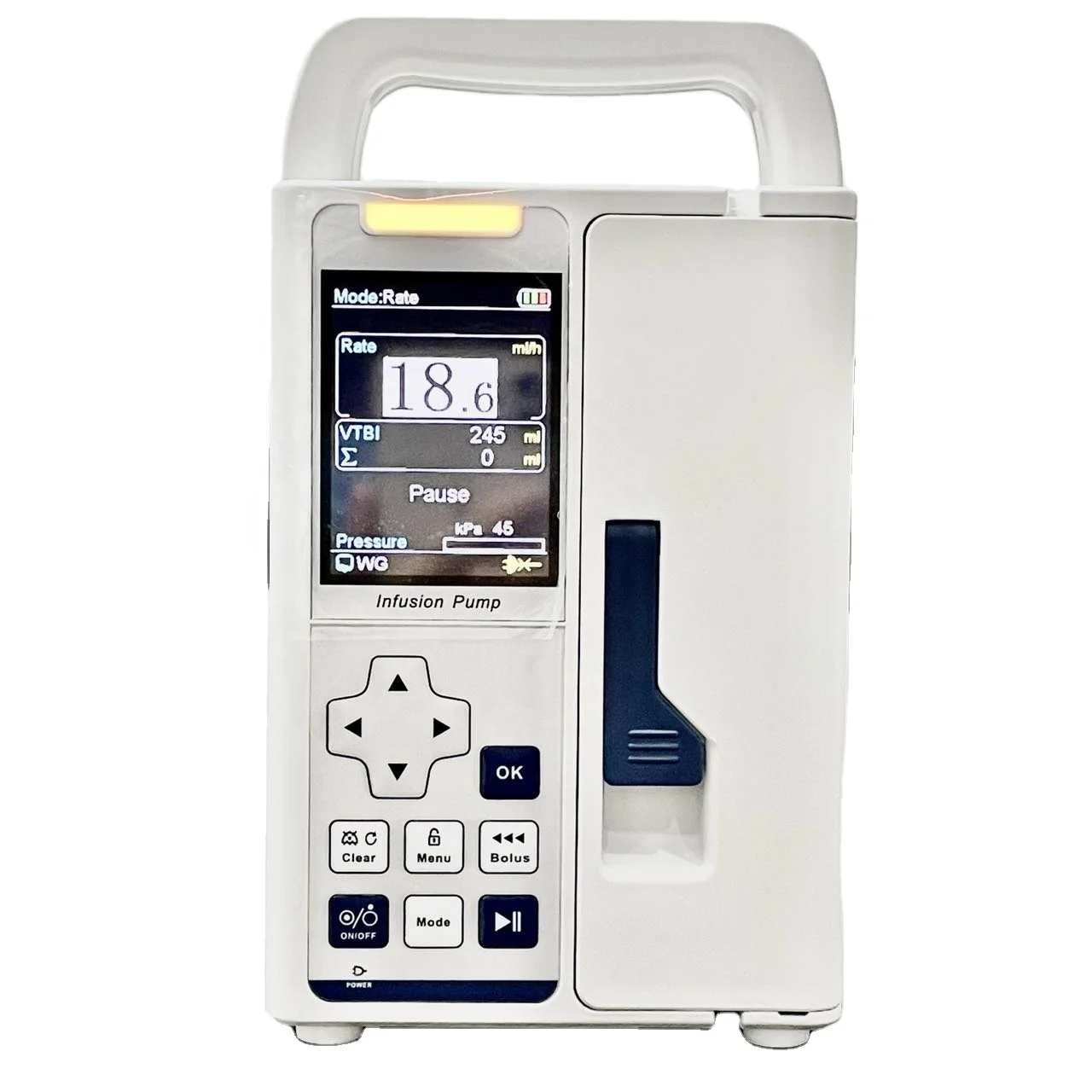 A veterinary infusion pump has user-friendly design and a host of safety features