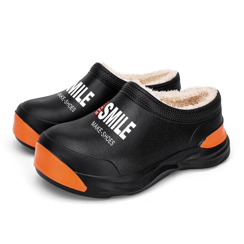 Flat Breathable Chef Shoes Breathable Home Bright Colors Anti-slippery Warm Fur Cotton Slippers