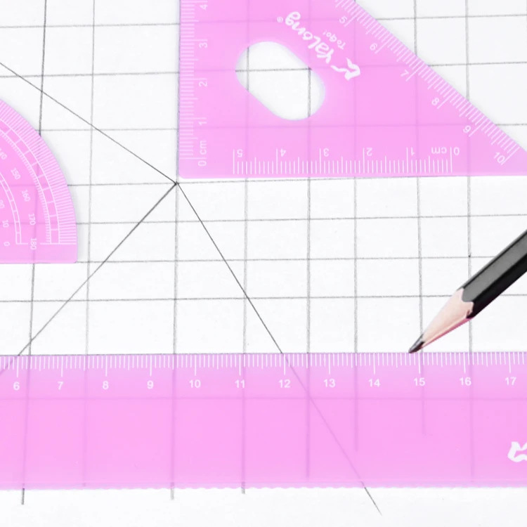 YALONG  Plastic Fluorescent  Ruler Set Of 20 cm School Ruler  For School Supplies