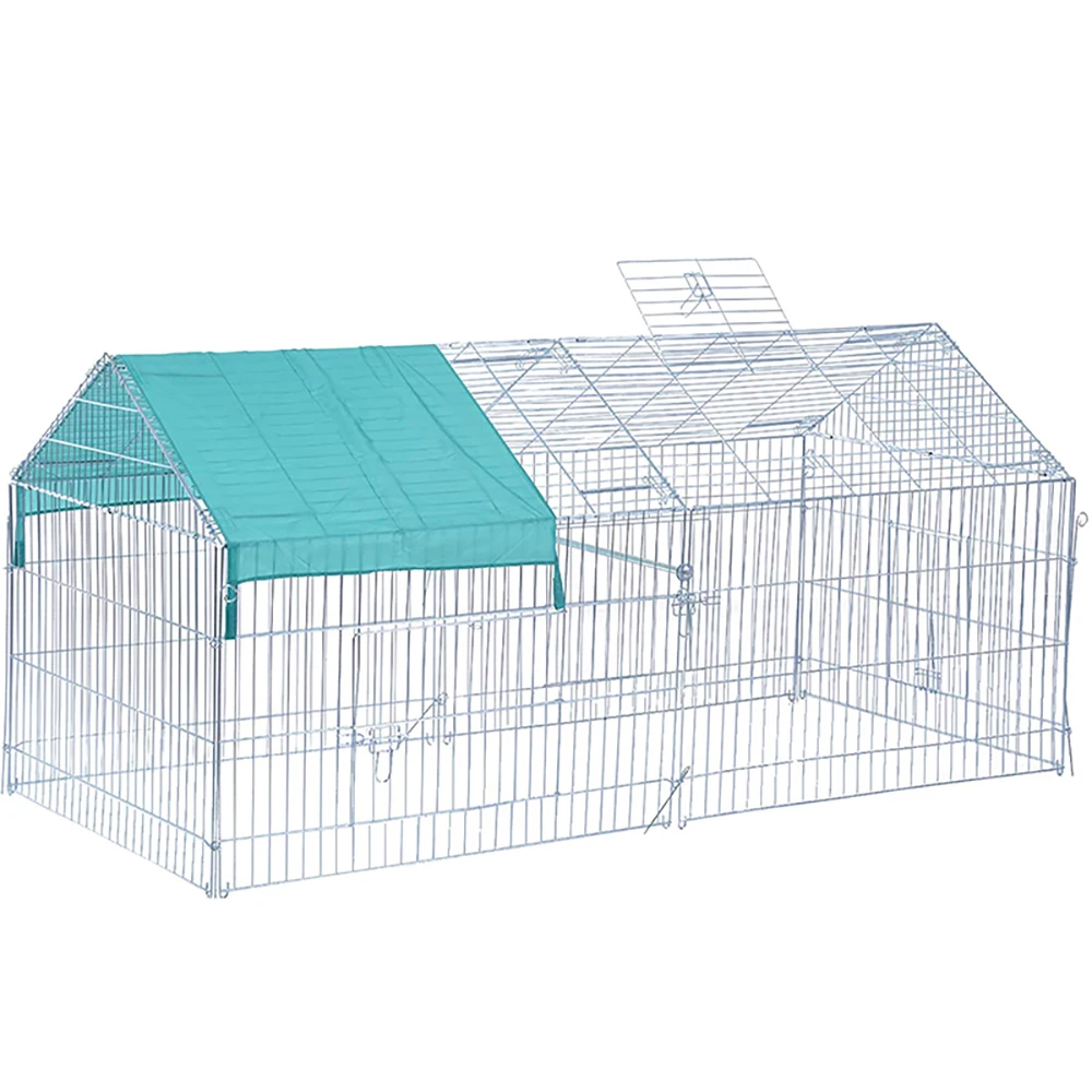 Metal Wire Outdoor Portable Chicken Coop Cages Playpen Commercial Chicken Coop With Chicken Coop Covers Sunshade