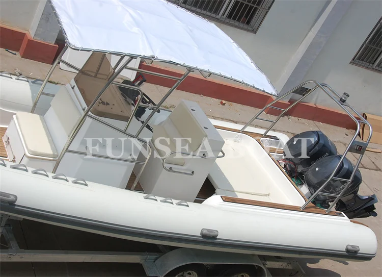 Trade luxury speed rigid rib 860 inflatable outboard motor pontoon boat with tent for sale in fishing