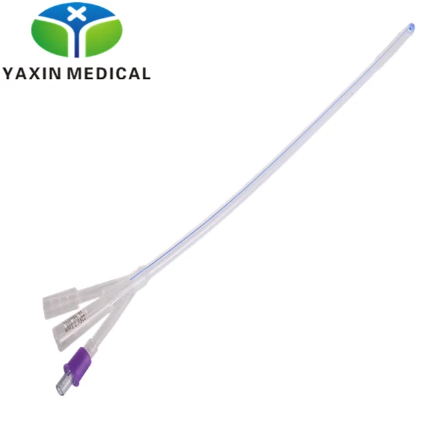 High quality Medical disposable silicone urinary foley catheter with 3 way