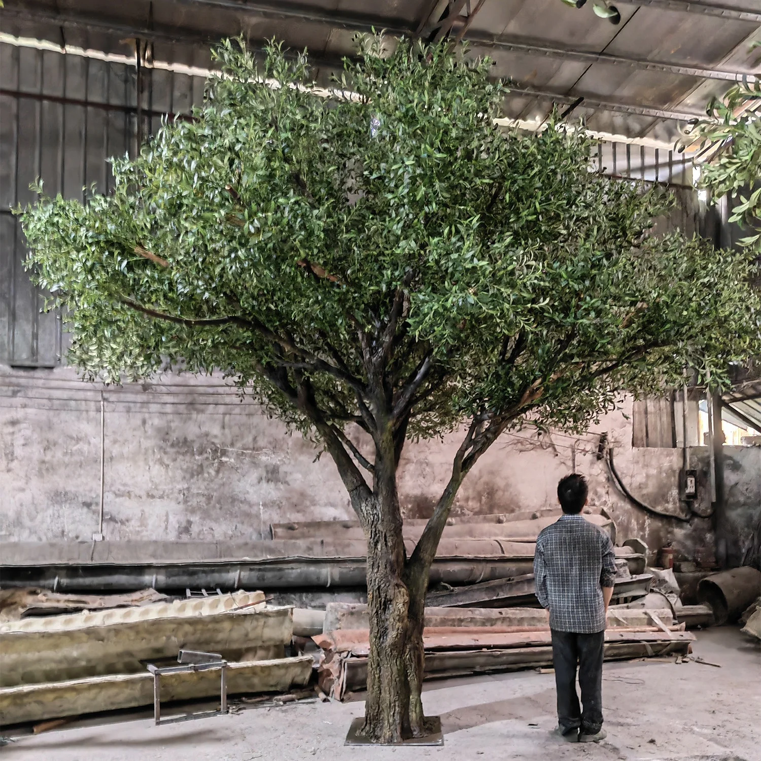 Customised Size&Shape Looks Natural Easy To Install Large Fake Plants Green Tree Artificial Olive Tree For Indoor Home Hotel