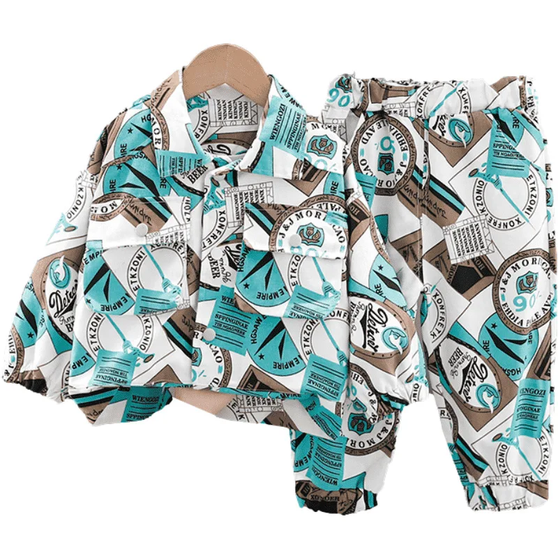 Костюм для мальчиков новинка 2022 модная детская одежда куртка осени и весны костюм из двух предметов Детский