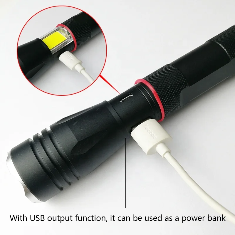 High Quality Zoomable 5 Modes Inspection COB Led Flashlight With Magnet Rechargeable Led Torch Light