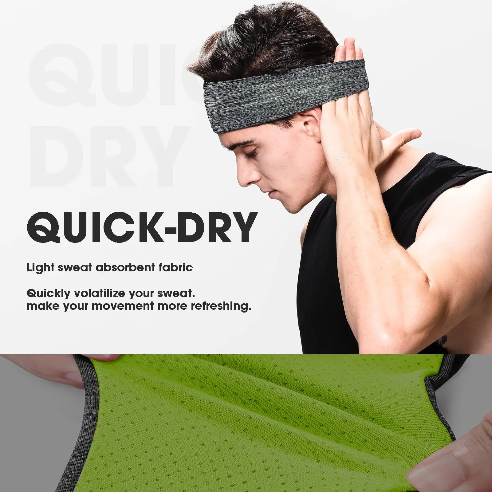 Absorbent sport headband custom headband cooling Sweatband For Men Yoga Hair Band Running Fitness sport elastic headband