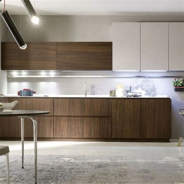 DAIYA modern New wood veneer kitchen cabinet