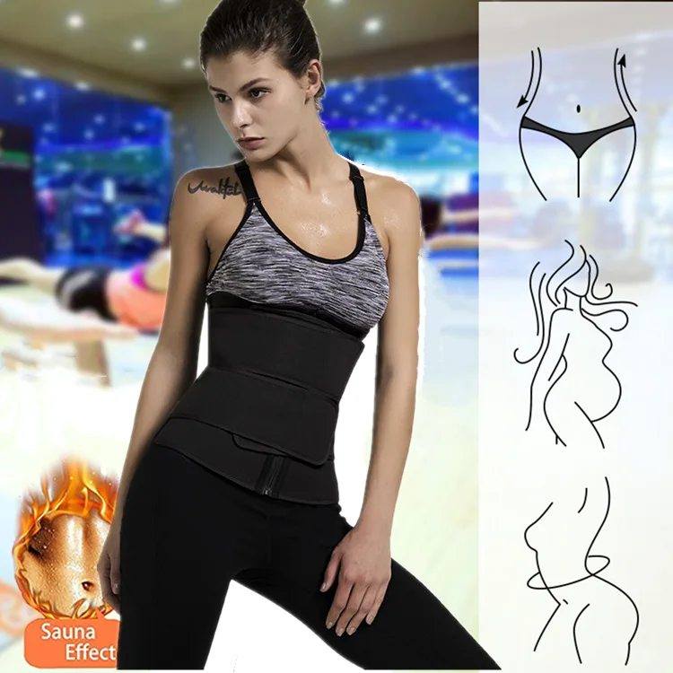 Wholesale Support Warp Corset Waist Trainer Zipper Private Label Shaper Belt Neoprene Tummy Control Body Shape for Women