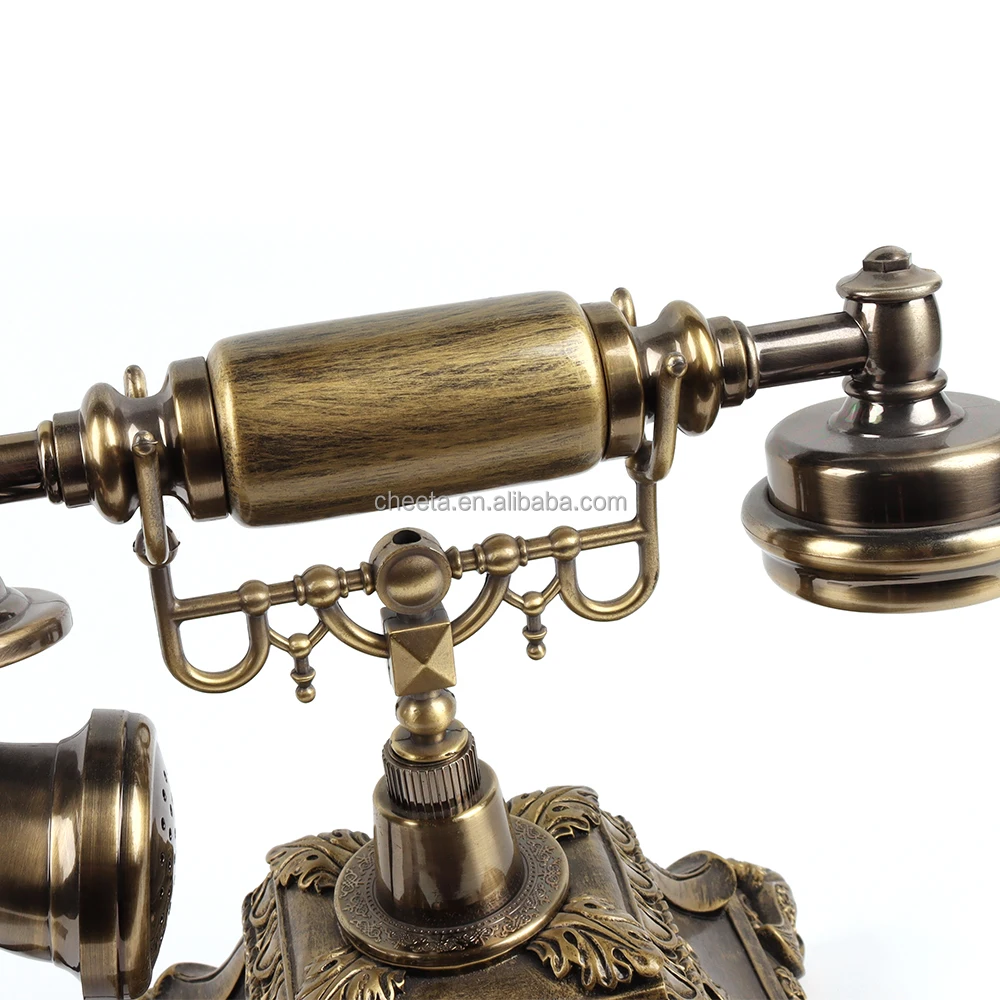 Retro Rotary Phone Recorder Antique Bronze Wedding Audio Guestbook Phone