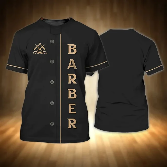 Barbershop Hairstylist Barber T-Shirt 3D Printed Summer Mens Casual Short Sleeves T Shirt  for Haircut Shaves