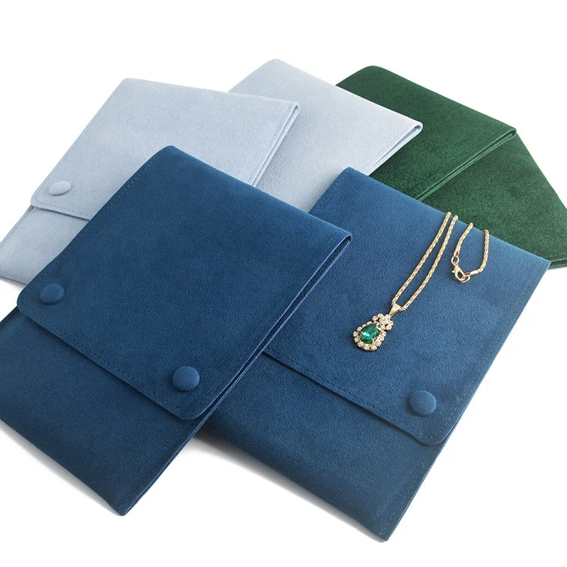 Good quality double snap fastenings plus inner card plate jewelry cloth bag earrings khaki necklace pendant bag