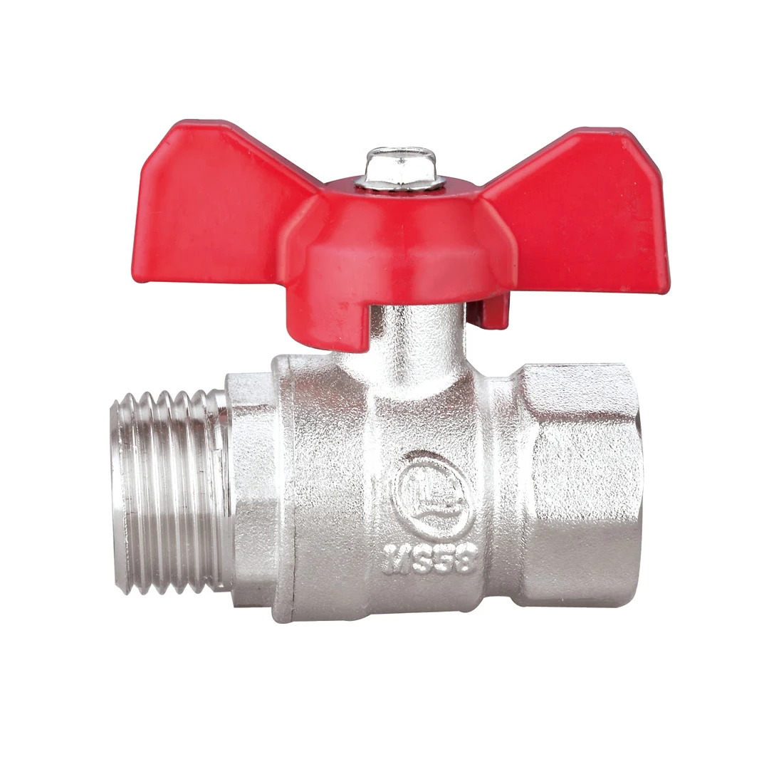 Brass ball valve  male female long thread butterfly handle PN16