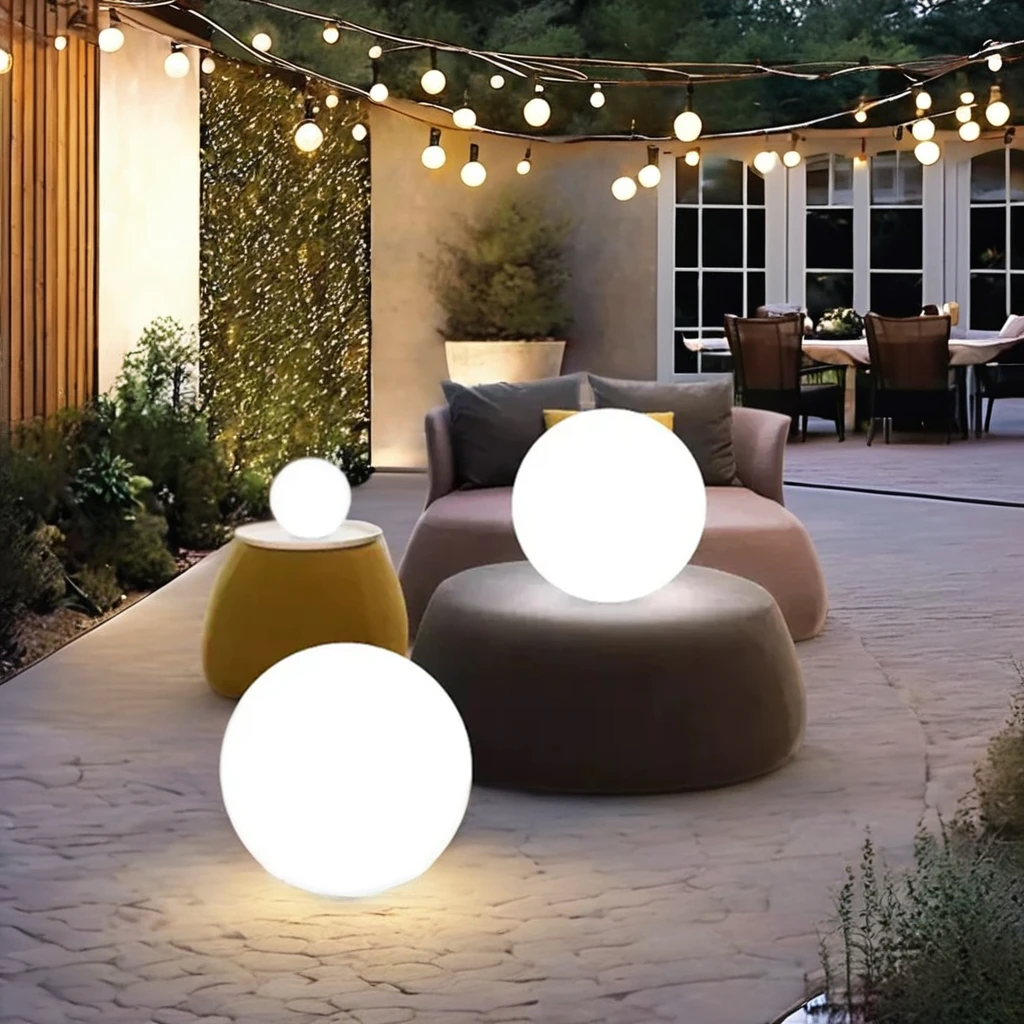 50 cm waterproof solar colorful garden ball light multi-color flashing led outdoor party ball light