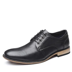 Handmade High Quality Large Size Lace Up Classic Genuine Leather Oxford Formal Dress Shoes For Men