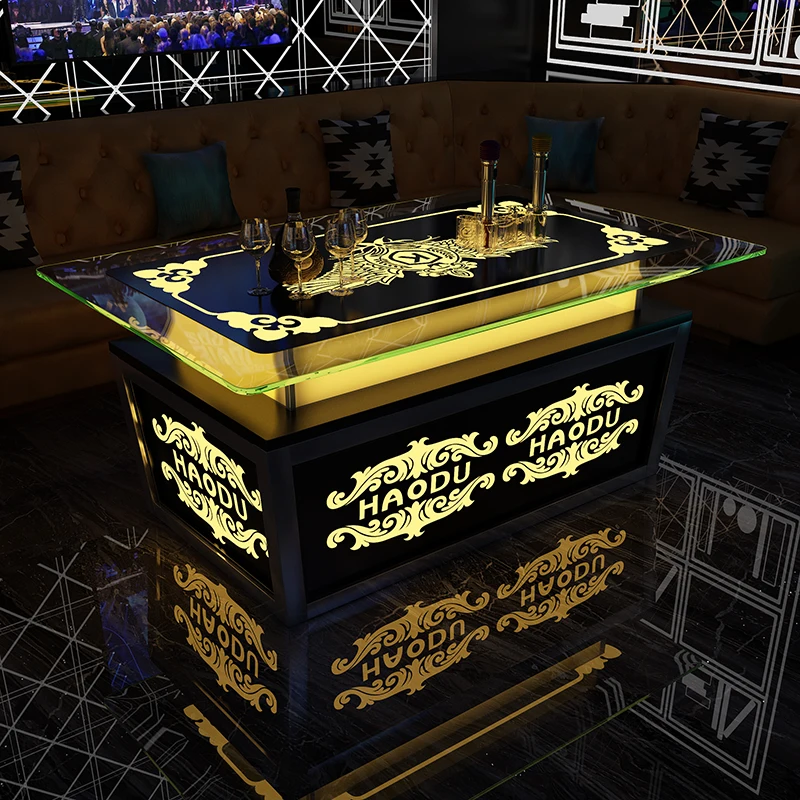 Cool Bar Furniture Nightclub Ktv Night Club Led Cube Table Wholesale Hookah Lounge Furniture