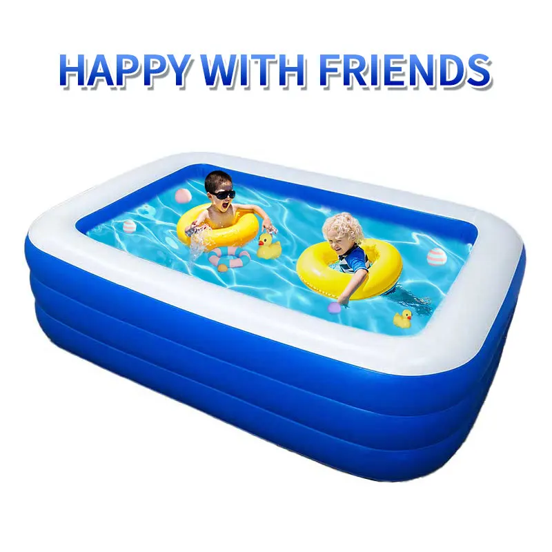 Eco-friendly PVC white and blue floating water pool for indoor and outdoor use