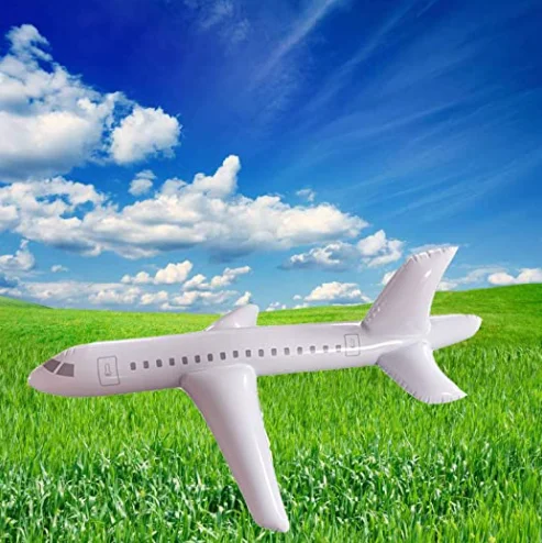 White Large Inflatable Airplane Float Blow Up Airplane Balloon for Outdoor Party Favors Various Ways of Playing