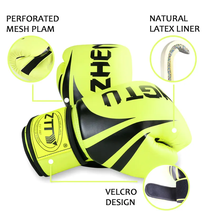 Custom Logo  Boxing Gloves High Quality Durable Shiny Pu Training Boxing Gloves 8oz 10oz 12oz 14 oz