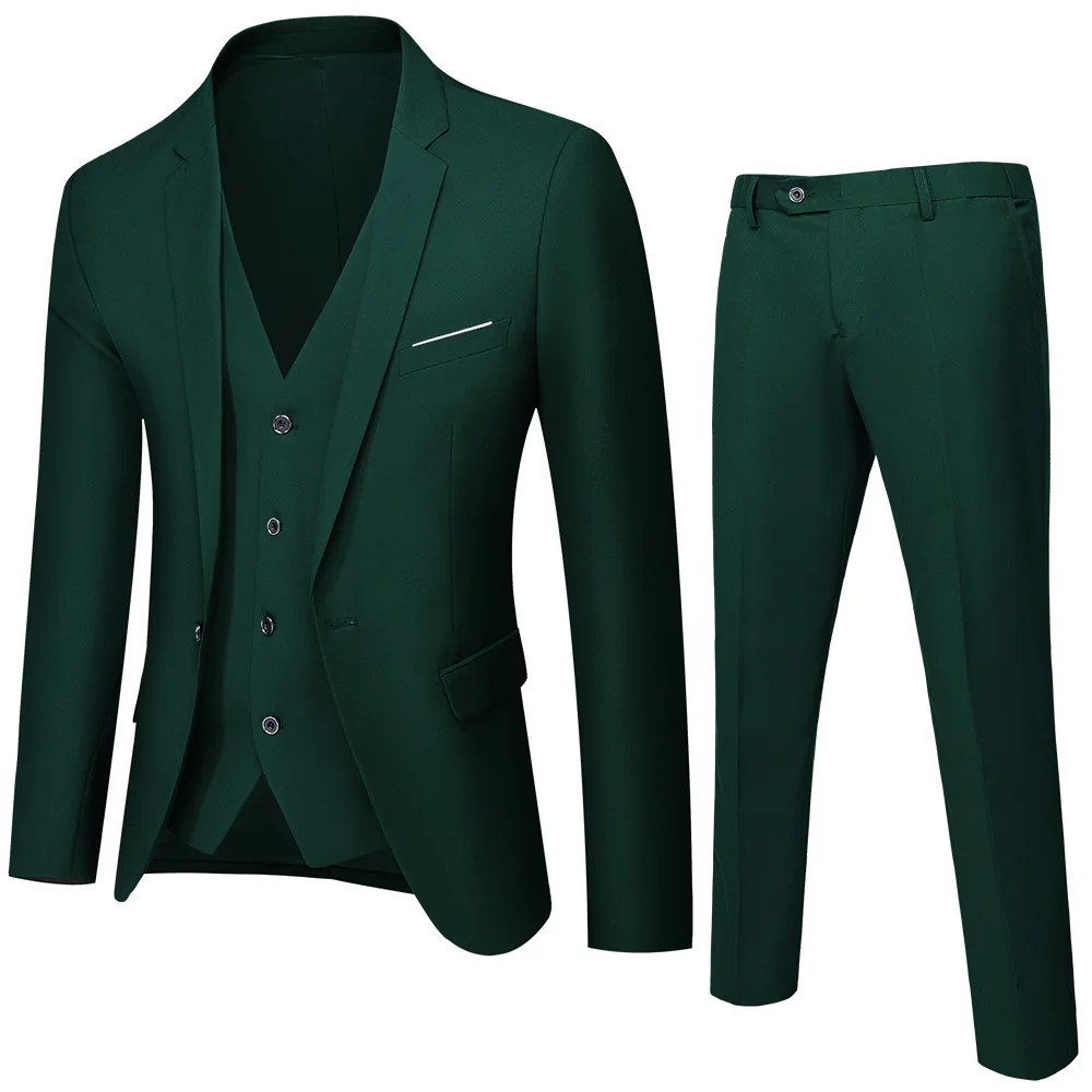 D0829TA37  High Quality Male Groom Wedding Blazers Jacket Coat Pants Vest 3 Pieces Set Sehe Fashion