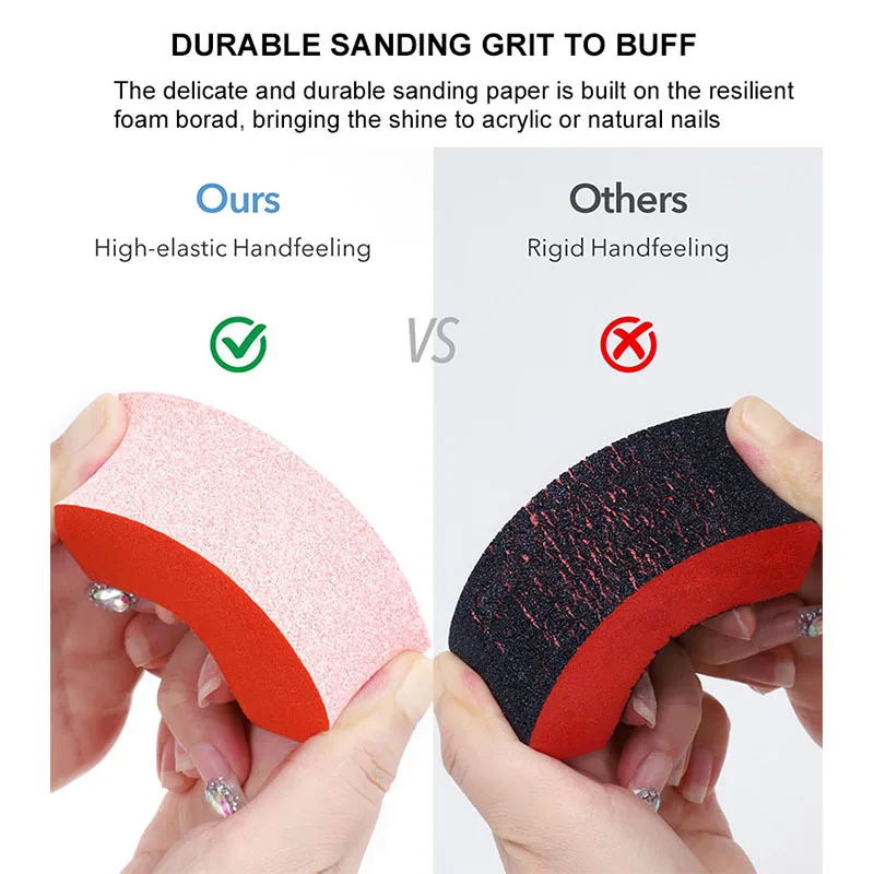 Professional 4 Way black color sponge mini nail buffer block sanding buffing filer polisher for polish acrylic nails