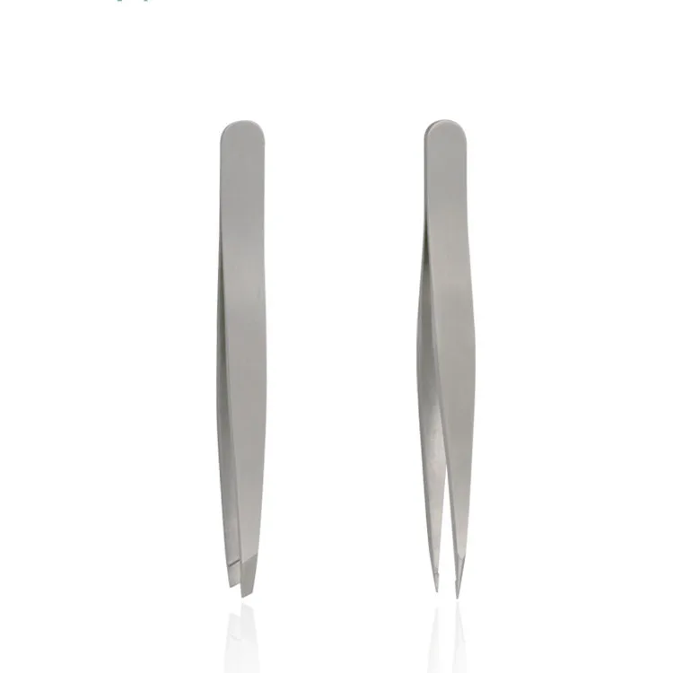 2024 Super high quality stainless steel slanted eyebrow tweezers thinner tip pointed tweezers