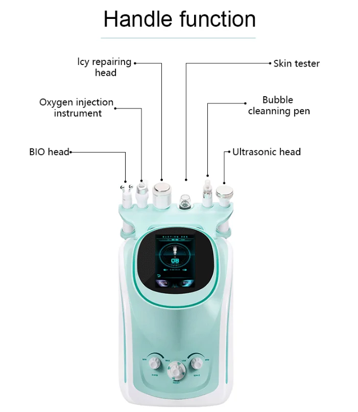 Newest 6in 1 Water Facial oxygen jet peel water dermabrasion facial machine Skin detection  hydro device Machine jet peel