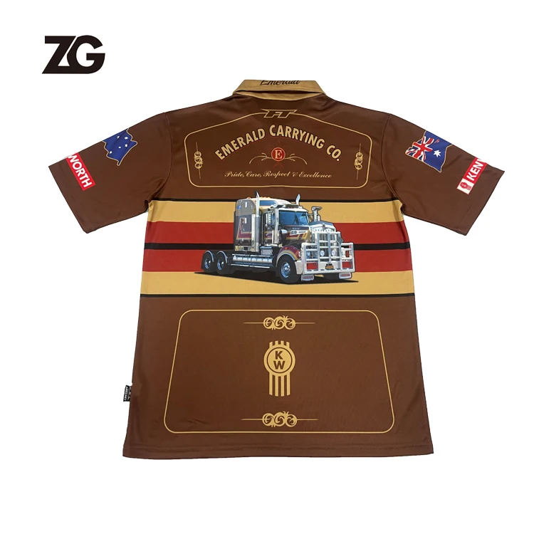 Custom new polo shirt  Wholesale Team Pit Crew Shirt Sublimation Motorsports Racing Polo Shirt