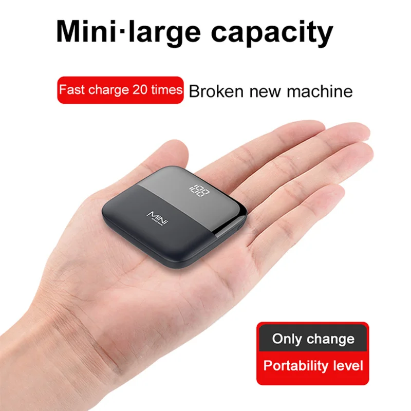  Новый дизайн Q5mini 10000 мАч Мини портативное зарядное устройство с Usb-кабелем со светодиодным