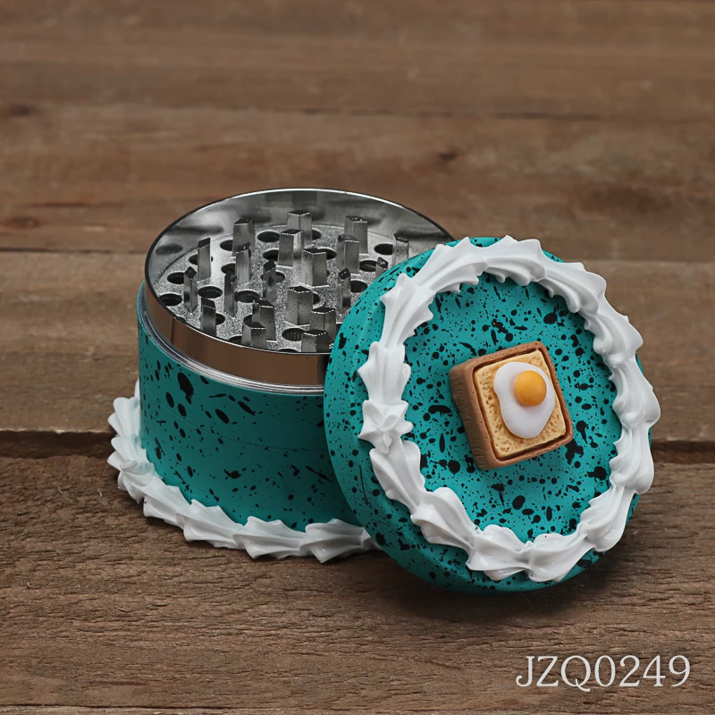 Mix Colors Painted Cake Grinder Cute Zinc Alloy smoking accessory Tobacco herb grinders with display box