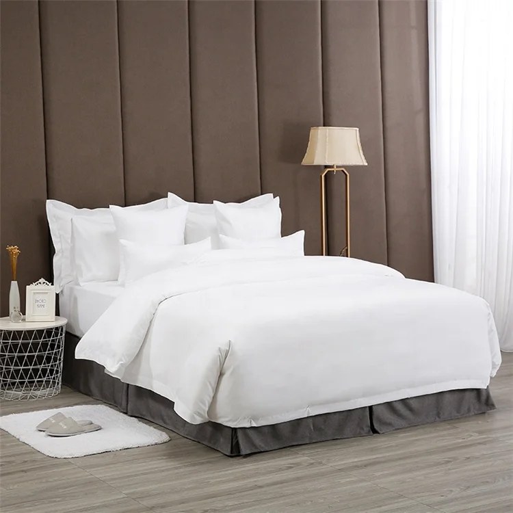 Wholesale China Luxury Latest design Embroidery 300TC 400TC Satin 100% Cotton 5 star hotel bedding set