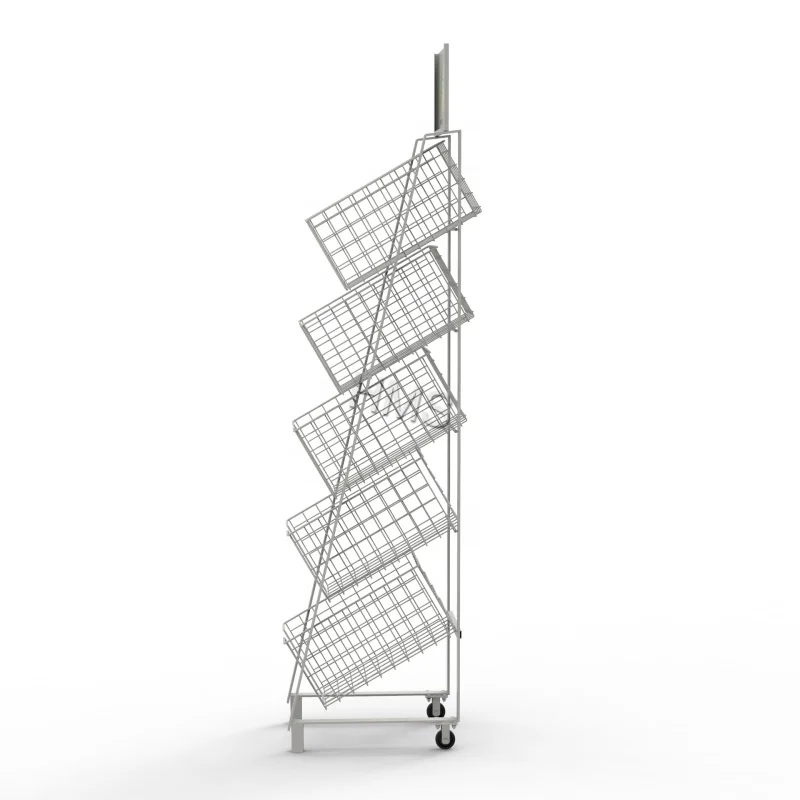 Metal Newspaper Display Stand Shelf Magazine Display Rack
