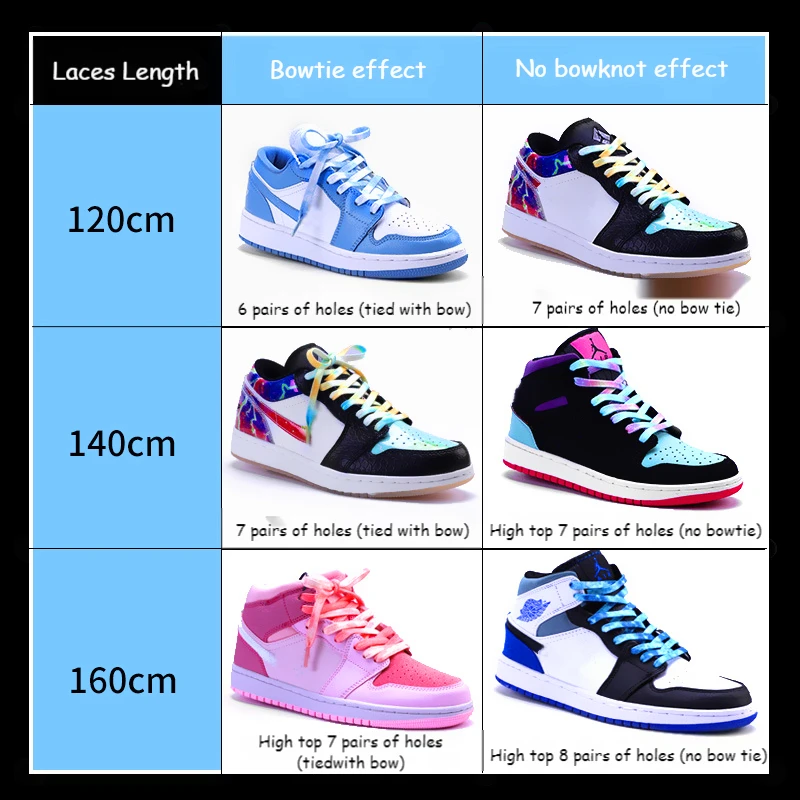 Tie-dyed shoelaces AF1 Child Adult sneakers shoelace basketball shoes fashion personality color sports flat shoes lace rope