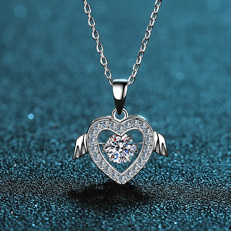 Fashion Luxury S925 Sterling Silver Necklace 50 points moissanite plating pt950 Jewelry Necklace with GRA Certificate