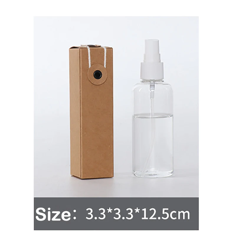 customized kraft paper box for 10ml 30ml essential oil cosmetic concentrate pet wax glass bottle  with winding seal design