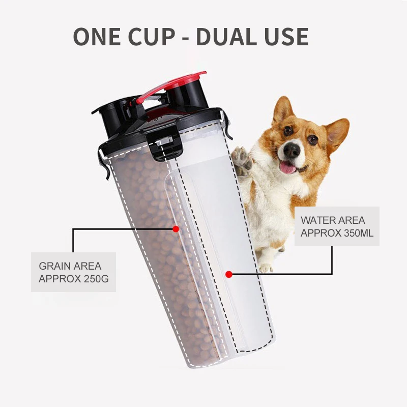 Customized logo Outdoor Dog Water Bottles for Walking Hiking Travelling with 2 Silicone Bowls