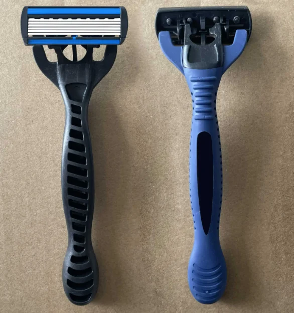 Six blade ladies razor with upgraded 6 blades cartridge around the wide guard bar in lubrication razor