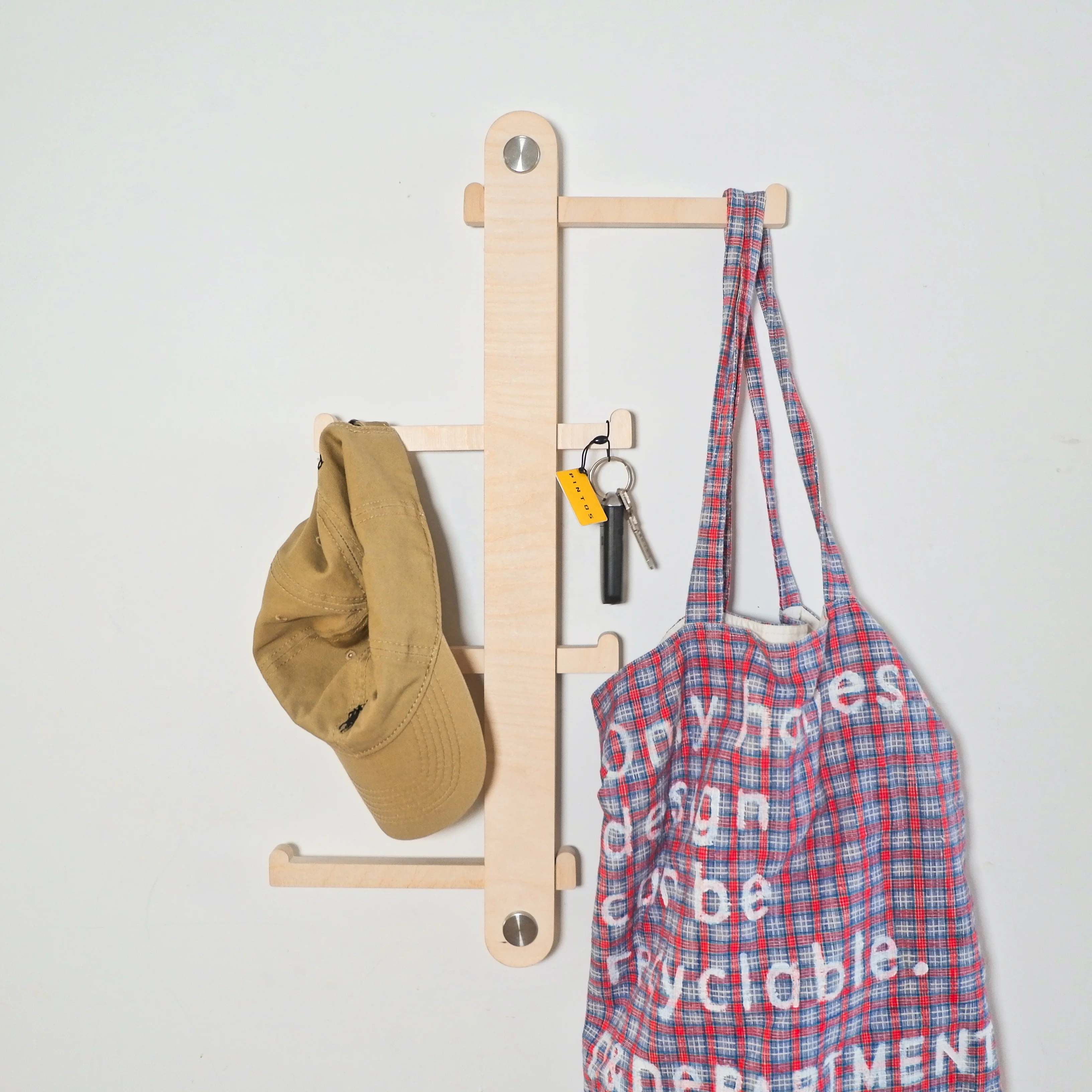 Nursery Wooden Wall Hanger Decor Space Saving Wall Organizer Cloth And Hats Wooden Wall Rack For Babies And Kids