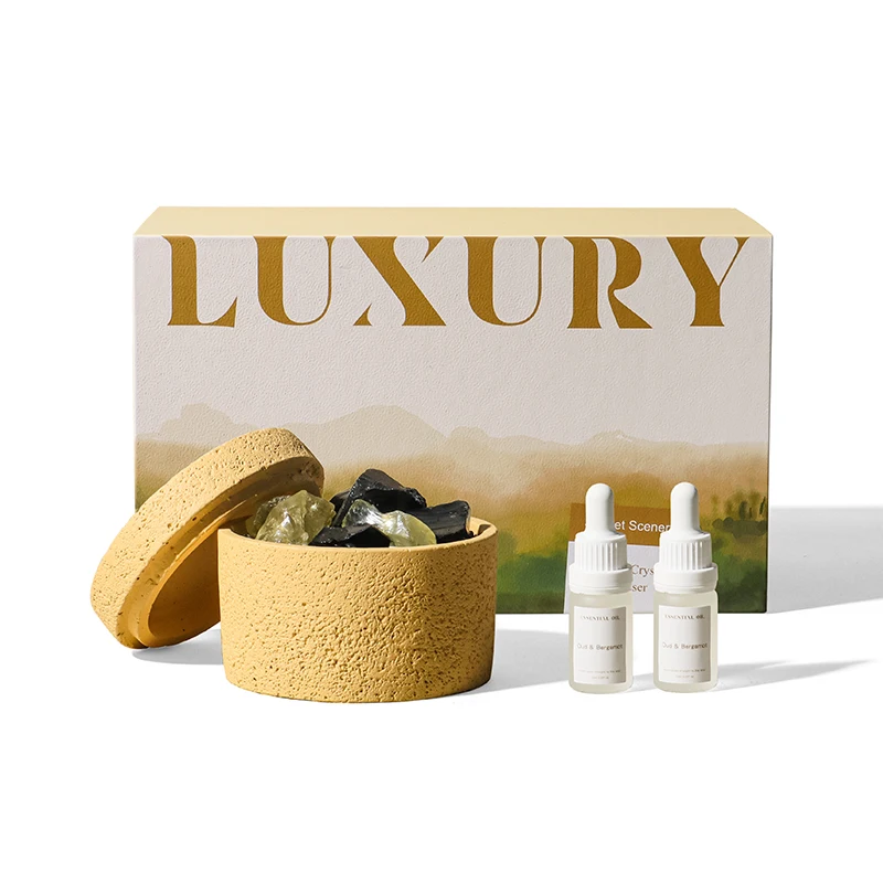 crystals healing stones Waterless Diffuser Essential Oil Diffuser with Natural Crystal Rocks for Sleep Manifestation