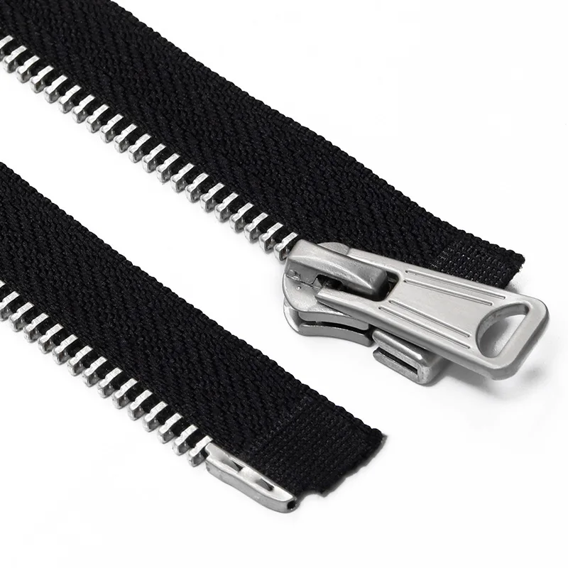 High Quality Metal Zipper 5# Open-end Gold Garment Y Teeth Metal Sliver Zipper For Jacket