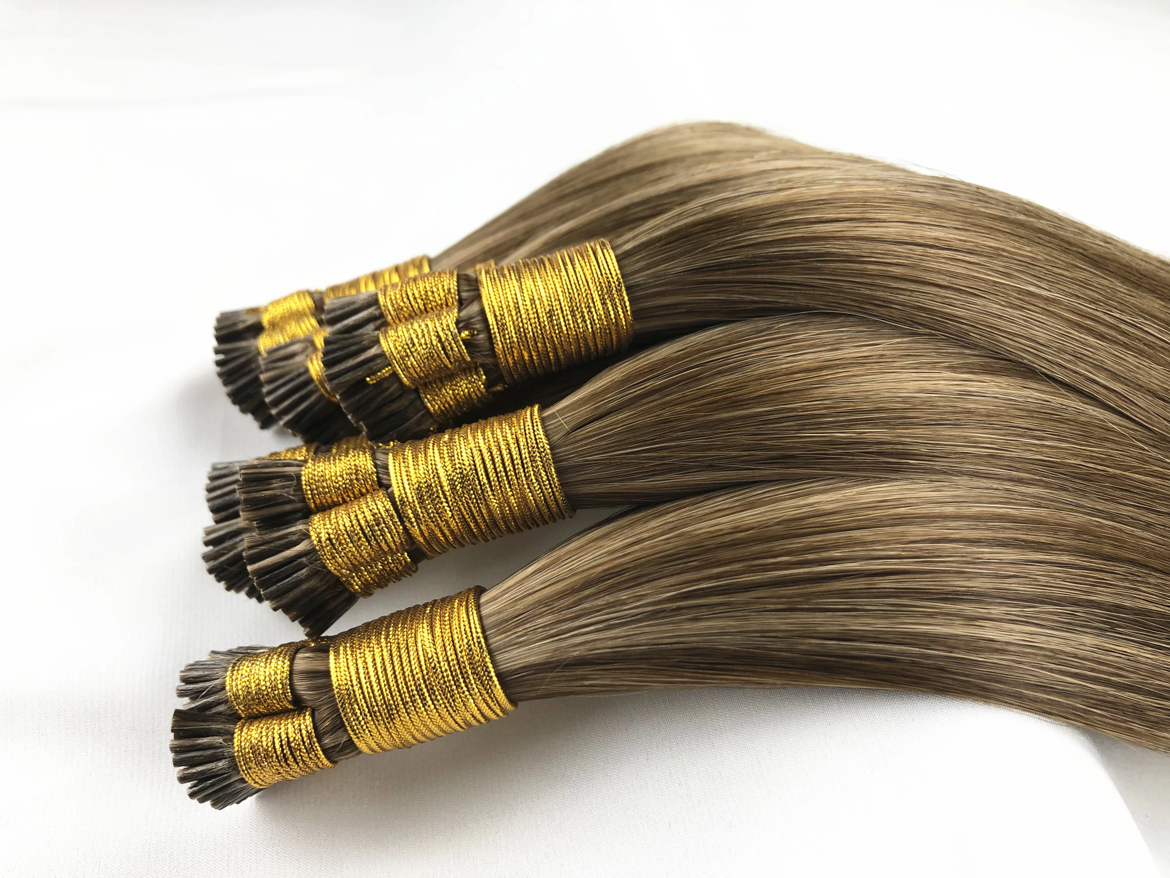 Wholesale I-tip Hair Extensions Real Virgin Cuticle Aligned Silver Gray 100% Human Hair Extensions I Tip for Women