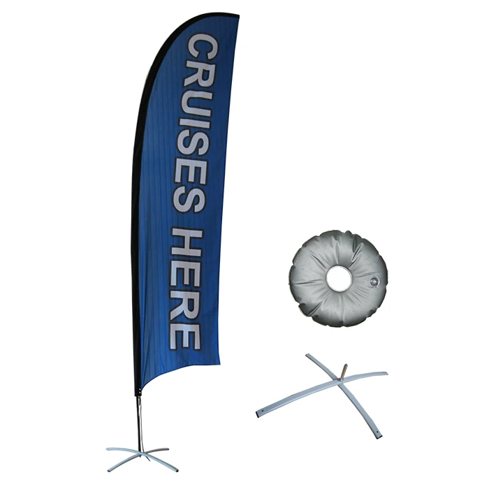 Printed type factory made tear drop flags polyester flag banner beach feather flags