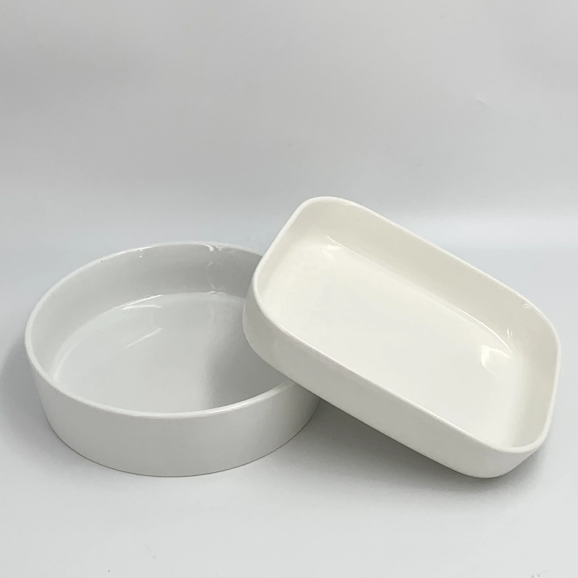 Wholesale Ceramic Round Plate Standard Plate Glazed Customized Multifunction Fruit Bake Plate Restaurant Home Kitchen Ware