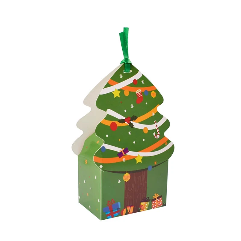 ZY Packaging wholesales Christmas tree bakery gift box Santa Clause shape sweets containers cookies pie party takeaway cake box