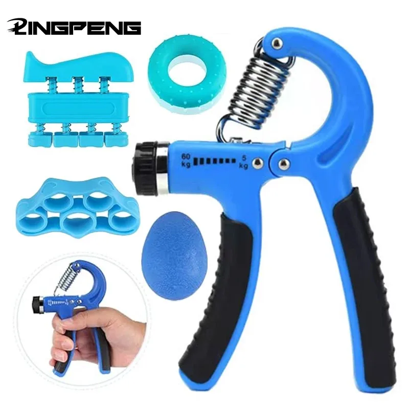Wholesale 5 Pack Custom Adjustable Strengthener Hand Grip Trainer Set Fitness Arm & Finger Massager Hand Gripper Trainer