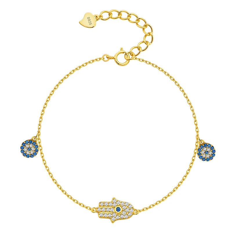 HOT SALES Bracelet 925 Sterling Silver HAND shape Circle Flower shape Zircon Bracelet for unisex