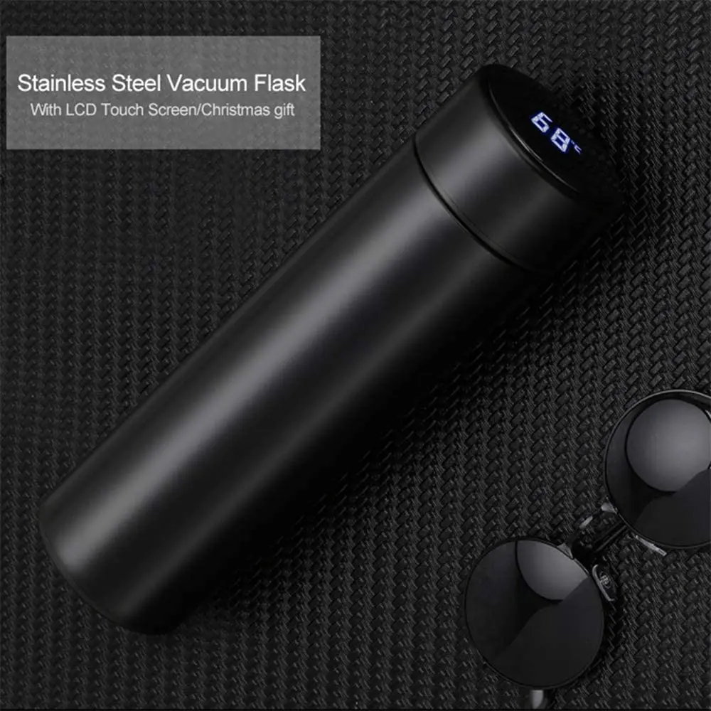 Vacuum Flasks Thermoses LED Digital Smart Bottle Vacuum Mug Thermos Thermal Temperature Display Water Bottle Stainless Steel
