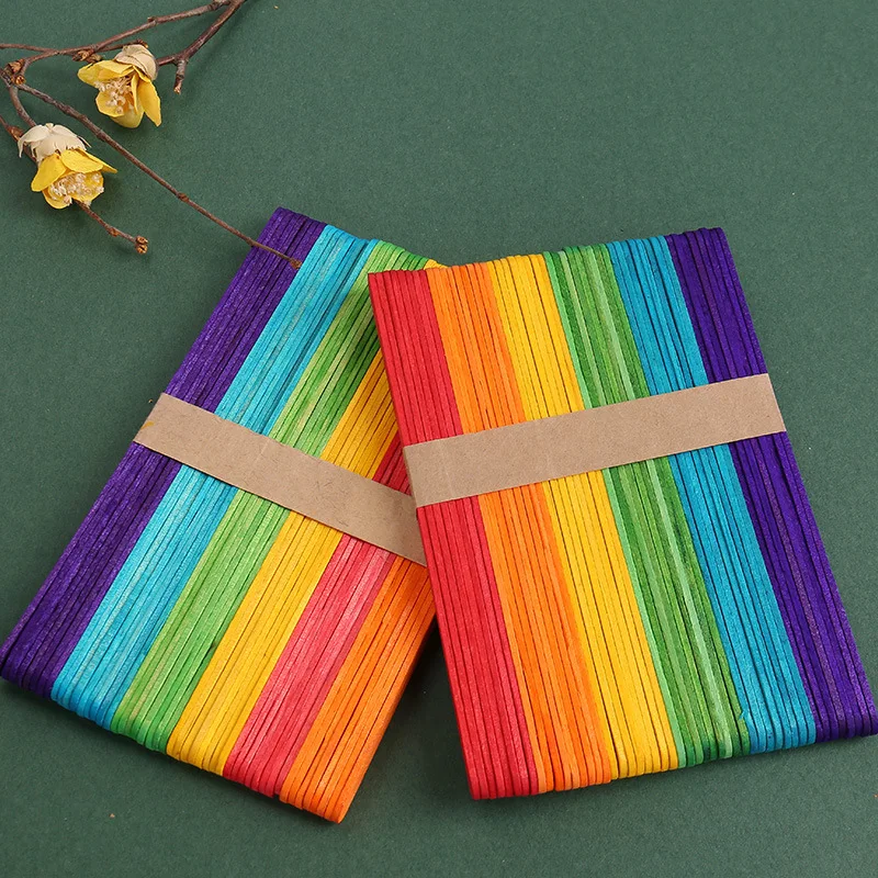 Custom Diy Wooden Toy Ice Cream Stick Food Grade Organic Wooden Ice Cream Sticks Safe for Humans