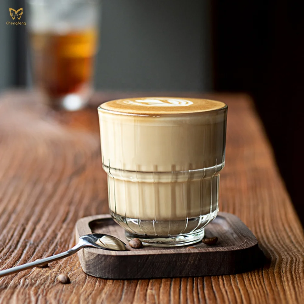 Wholesale Reusable Heat Resistant Glass Latte Coffee Cup ,drinking glass cup